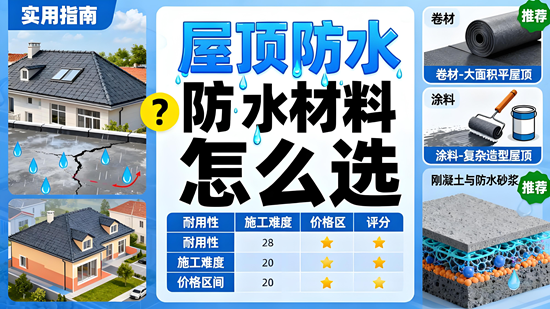 屋顶防水材料怎么选？外露耐磨黑金岩卷材抗老化实测