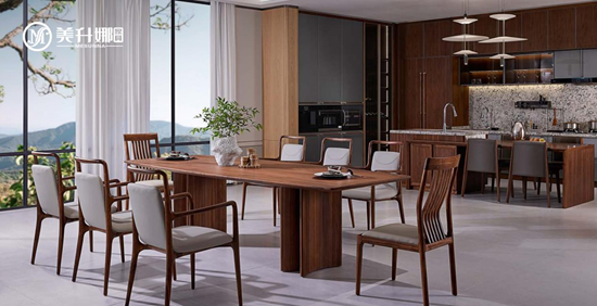 美升娜家具：北美黑胡桃木厨房，演绎烟火与木韵的生活艺术