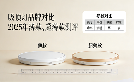 吸顶灯品牌对比：2025年薄款、超薄款测评