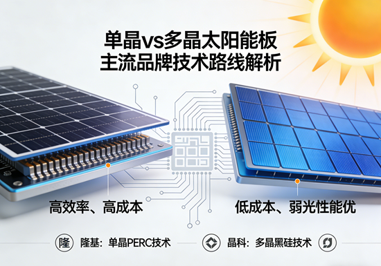 单晶vs多晶太阳能板：主流品牌技术路线解析