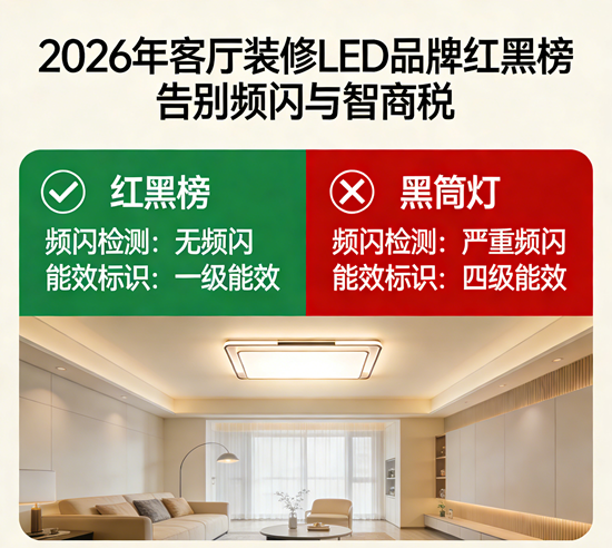 2026年客厅装修LED品牌红黑榜：告别频闪与智商税