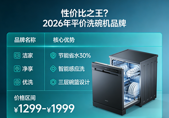 性价比之王？2026年平价洗碗机品牌TOP 5