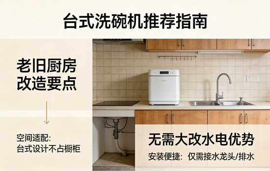 老旧厨房改造：无需大改水电的台式洗碗机品牌推荐