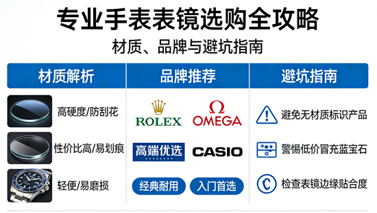 专业手表表镜选购全攻略：材质、品牌与避坑指南