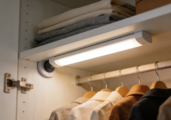 租房党的“光”速救赎：免打孔衣柜灯，打造不留痕的精致生活